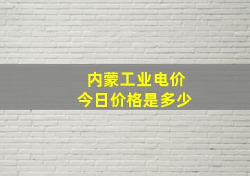 内蒙工业电价今日价格是多少