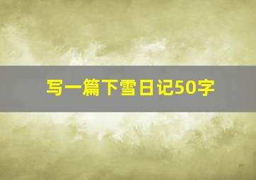 写一篇下雪日记50字