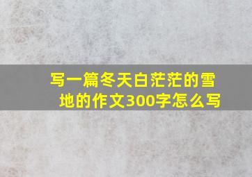 写一篇冬天白茫茫的雪地的作文300字怎么写