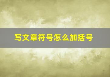 写文章符号怎么加括号