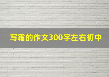 写霜的作文300字左右初中