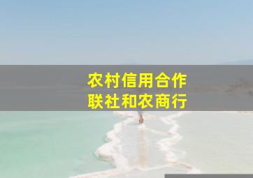 农村信用合作联社和农商行