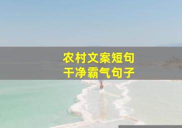 农村文案短句干净霸气句子