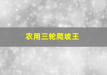 农用三轮爬坡王