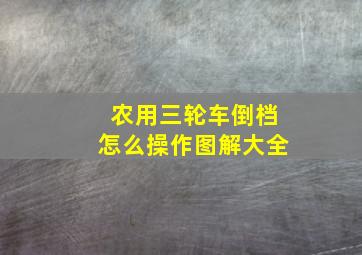 农用三轮车倒档怎么操作图解大全