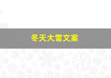 冬天大雪文案