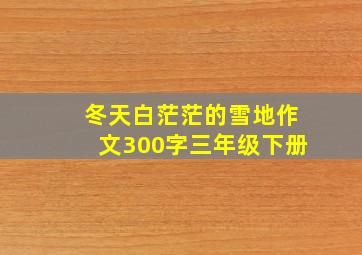 冬天白茫茫的雪地作文300字三年级下册