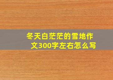 冬天白茫茫的雪地作文300字左右怎么写