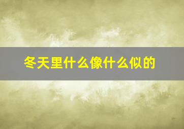 冬天里什么像什么似的