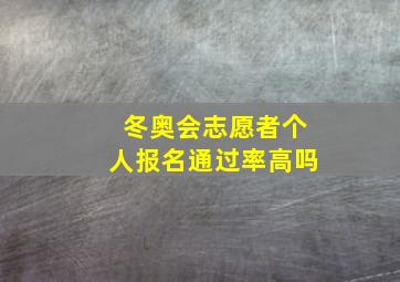 冬奥会志愿者个人报名通过率高吗