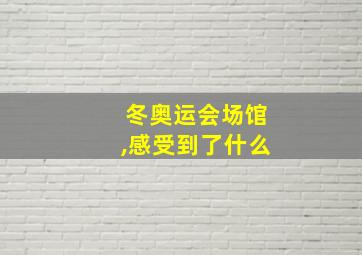 冬奥运会场馆,感受到了什么