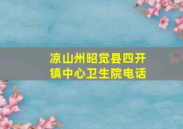 凉山州昭觉县四开镇中心卫生院电话