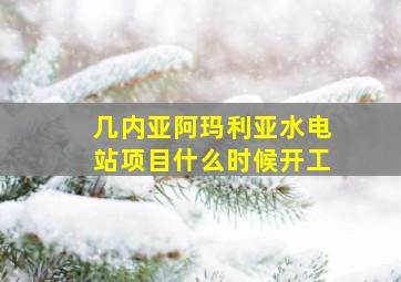 几内亚阿玛利亚水电站项目什么时候开工