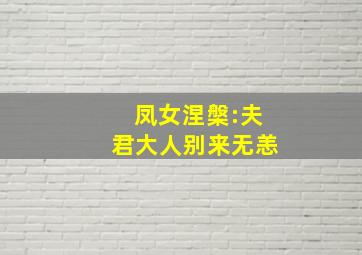 凤女涅槃:夫君大人别来无恙