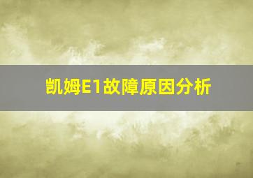 凯姆E1故障原因分析