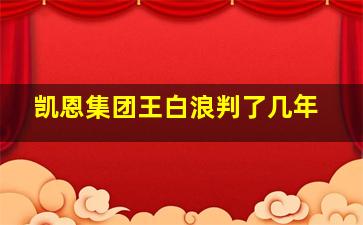 凯恩集团王白浪判了几年