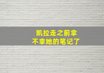 凯拉走之前拿不拿她的笔记了