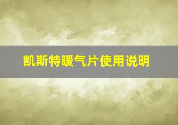 凯斯特暖气片使用说明