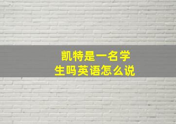 凯特是一名学生吗英语怎么说