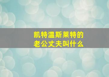 凯特温斯莱特的老公丈夫叫什么