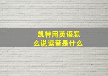 凯特用英语怎么说读音是什么