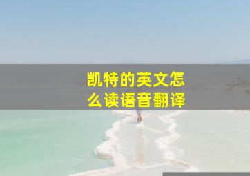 凯特的英文怎么读语音翻译