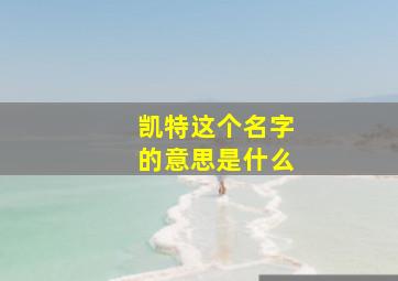 凯特这个名字的意思是什么