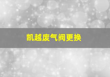 凯越废气阀更换