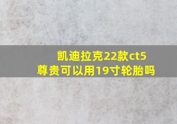 凯迪拉克22款ct5尊贵可以用19寸轮胎吗