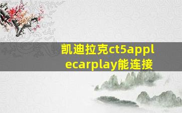 凯迪拉克ct5applecarplay能连接