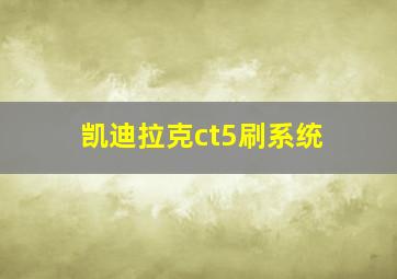 凯迪拉克ct5刷系统