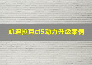 凯迪拉克ct5动力升级案例