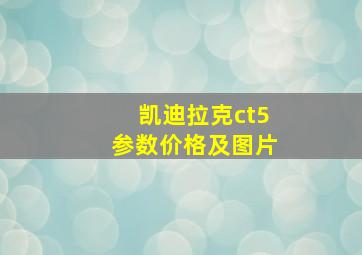 凯迪拉克ct5参数价格及图片