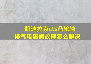 凯迪拉克cts凸轮轴排气电磁阀故障怎么解决