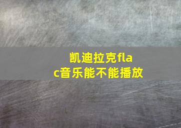 凯迪拉克flac音乐能不能播放