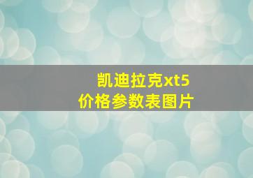 凯迪拉克xt5价格参数表图片