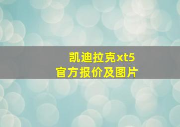 凯迪拉克xt5官方报价及图片