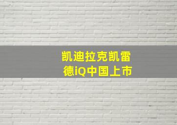 凯迪拉克凯雷德iQ中国上市