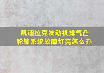 凯迪拉克发动机排气凸轮轴系统故障灯亮怎么办