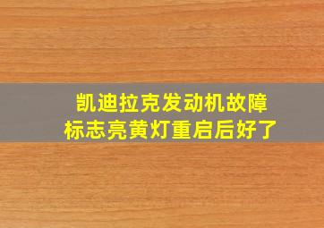 凯迪拉克发动机故障标志亮黄灯重启后好了