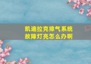 凯迪拉克排气系统故障灯亮怎么办啊