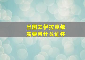 出国去伊拉克都需要带什么证件