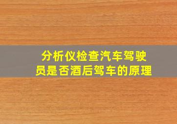 分析仪检查汽车驾驶员是否酒后驾车的原理