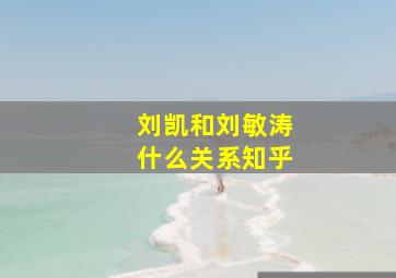 刘凯和刘敏涛什么关系知乎