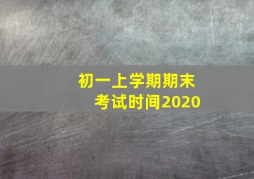 初一上学期期末考试时间2020