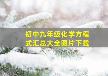 初中九年级化学方程式汇总大全图片下载