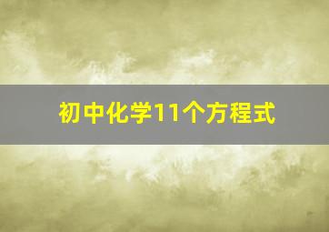 初中化学11个方程式