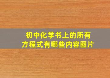 初中化学书上的所有方程式有哪些内容图片