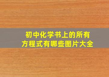 初中化学书上的所有方程式有哪些图片大全