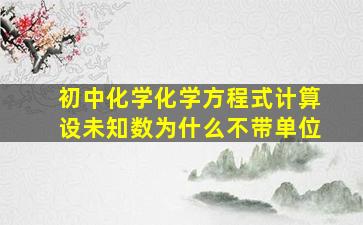 初中化学化学方程式计算设未知数为什么不带单位